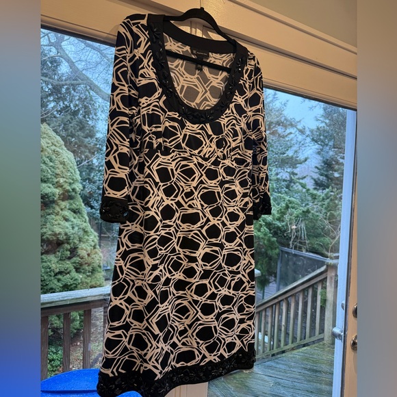 INC International Concepts Dresses & Skirts - INC International Concepts Black and White Patterned Dress